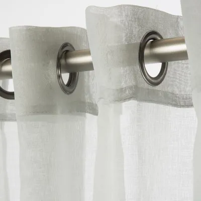 Produktbild von Fertiggardine Ösengardine einfarbig Voile Struktur grau 135x260cm