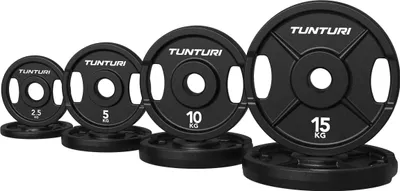Produktbild von Tunturi Platinum Gusseisen Gewichtsscheiben – Bumper Plates – 65 kg – Set