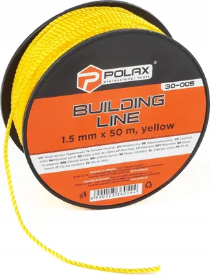 Zdjęcie produktu dla Sznur sznurek murarski budowlany 1,5mm x 50m żółty Polax