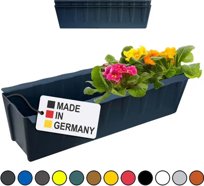 Image de set de 2 bacs à fleurs Balconnière Insert adapté aux palettes Europe pour fleurs, herbes aromatiques et fruits 2 pièces 37cm
