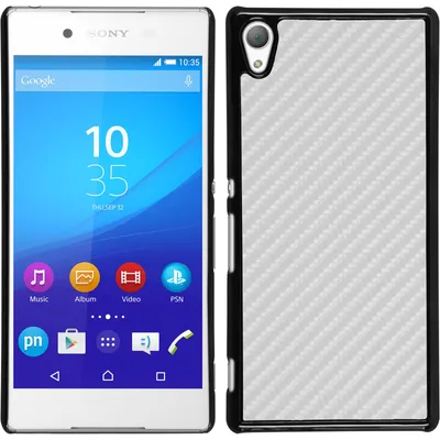 Produktbild von PhoneNatic Case kompatibel mit Sony Xperia Z3+ / Plus - Hülle weiß Carbonoptik Hard-case + 2 Schutzfolien