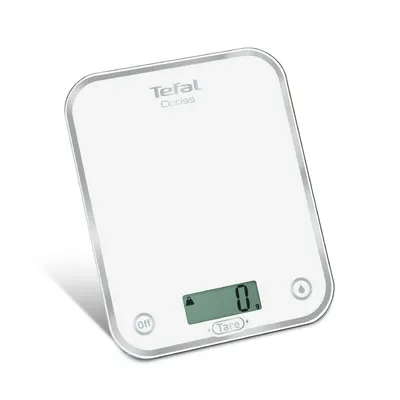 Obrázek produktu pro Tefal Optiss BC5000V2, Elektronická kuchyňská váha, 5 kg, 1 g, Bílá, Temperované sklo, Sklo