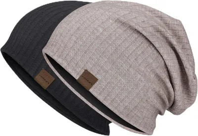 Obrázok produktu pre Pletená čiapka typu "beanie" pre dámy a pánov, v čiernej a khaki farbe, elastická a priedušná