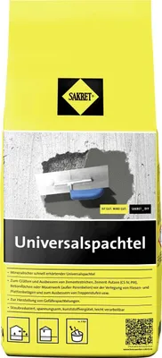 Produktbild von SAKRET Universalspachtelmasse 5 kg – Zum Ausgleichen und Glätten von Flächen innen und außen