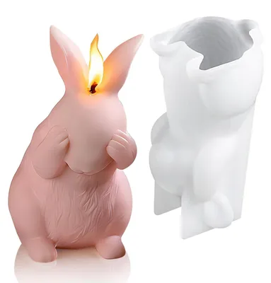 Produktbild von Silikon-Hasenform, Gießform für Ostern, Kerzenform, DIY-Gips, Kerzen, Harz, Seife, Osterdekoration