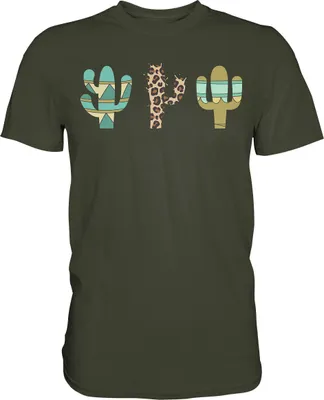 Produktbild von Kaktus Leopard Sukkulenten T-Shirt – Urban Khaki / M