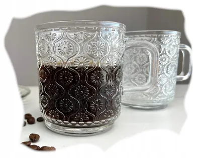 Produktbild von LUXITO Star Kaffee Tee Glas mit Henkel 320ml