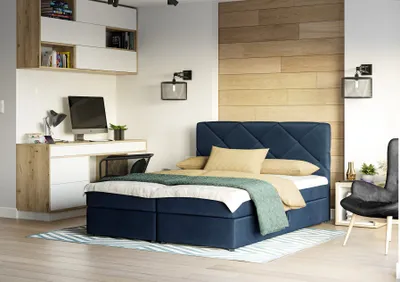 Produktbild von Boxspringbett Schlafzimmerbett MILTON 180x200cm Blau