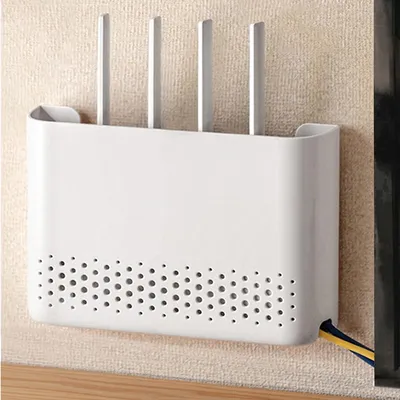 Router-Aufbewahrungsbox, Wandmontage, 25x5x17 cm, weiß