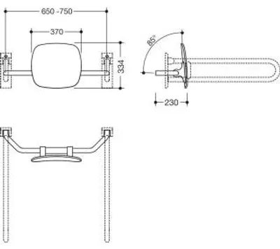 Produktbild von HEWI 801.51.9073 90 Rückenstütze Fb 90, WA 230mm