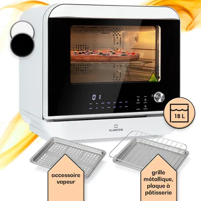 Image de Klarstein Friteuse Sans Huile avec Fonction Maintien au Chaud, Friteuse Air Chaud Air Fryer XL 2450W, Mini Friteuse Electrique Sans Huile, Airfryer 18L à Chauffage Rapide, Minuterie, 10 Programmes