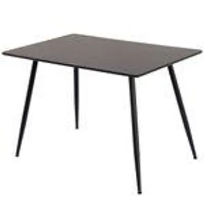 Produktbild von Esstisch Tischplatte mit Holzmaserung Küchentisch Esszimmertisch Speisetisch Tisch Esszimmer Küche 115x75 MDF Metallrahmen,Farbe:Dunkelbraun