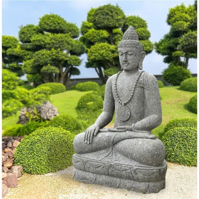 Produktbild von Stonox Buddha Figur Mirzapur Erdberührung Naturstein 59x94x150 cm