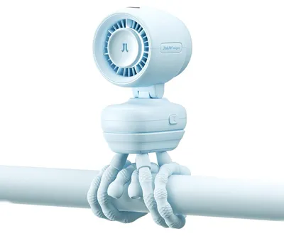 Obrázek produktu pro Ventilátor na kočárek Jisulife 4, 5000 mAh, mini ventilátor na kočárek s ohebným stojánkem, modrý