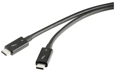 Immagine prodotto di Cavo Thunderbolt™ Renkforce Thunderbolt™ 4 Thunderbolt™ (USB-C®) maschio, Thunderbolt™ (USB-C®) maschio 0,80 m nero a doppia schermatura RF-5235980 (RF-5235980)