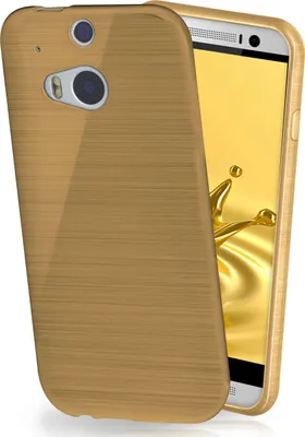 Produktbild von moex® Brushed Case kompatibel mit HTC One M8 / M8s - Hülle aus Silikon, Gold