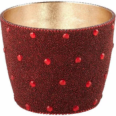 Immagine prodotto di Gift Company Windlicht Madras Perlen M, Teelichthalter, Kerzenhalter, Eisen / Glas, Rot, 10.5 cm, 1074704003
