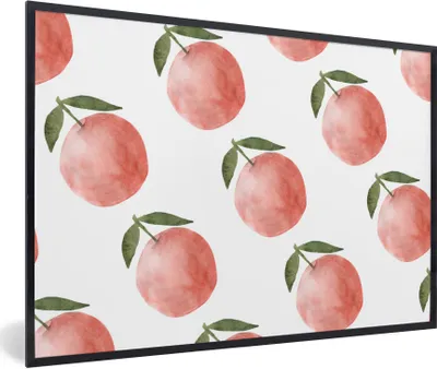 Produktbild von MuchoWow® Gerahmtes Poster Äpfel - Obst - Schablonen 90x60 cm - Poster mit Schwarzem Bilderrahmen Wandposter Rahmen Foto Bilder - Fotorahmen - Foto-Plakat