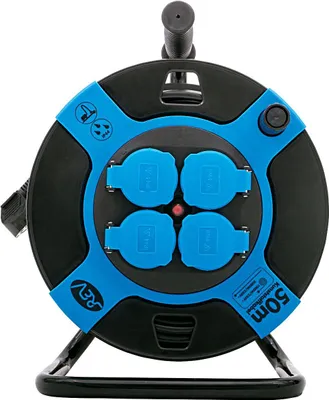 Produktbild von REV Kabeltrommel Außen 50m H05VV-F 3G1,5 mm², schwarz blau