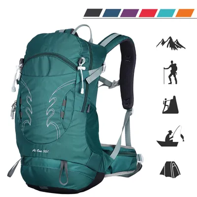 Produktbild von Wanderrucksack 30L Wanderrucksack mit Rückenbelüftung, Wasserdicht mit Regenschutz für Outdoor Reisen Camping Trekking