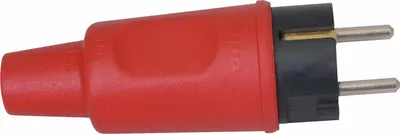 Produktbild von KOPP Schutzkontakt-Stecker 179512005, Vollgummi, Knickschutz, rot