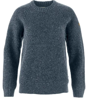 Produktbild von Fjällräven Damen Övik Waffle Knit W Sweatshirt, Navy, M