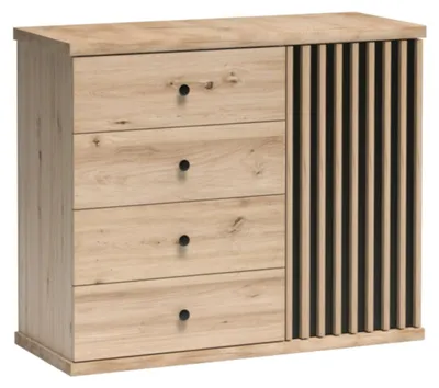Produktbild von Kommode NASKUP - Eiche - Lamellen - Schubladen - 102 x 86 x 41 cm