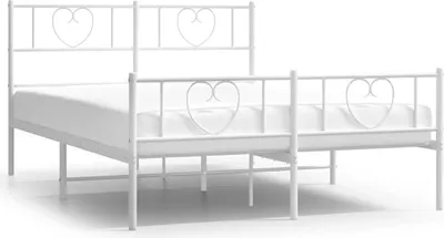 Obrázok produktu pre vidaXL Posteľný rošt s čelom a nohami kovový biely 135x190 cm