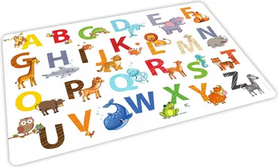 Produktbild von stabiles Vinyl Tischset - Tier ABC Kinder Platzset abwaschbar
