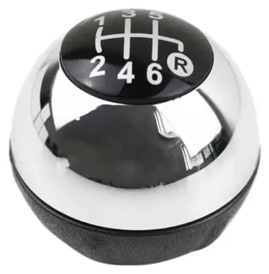 Zdjęcie produktu dla Gałka zmiany biegów, Fiat 500 Abarth, chrom, czarna, 6 biegów,
