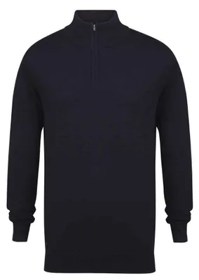 Produktbild von Henbury - Pullover mit kurzem Reißverschluss für Herren LT5714 (XS) (Marineblau)