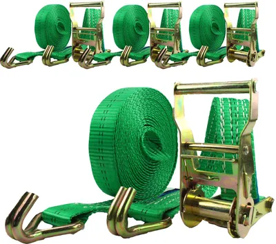 Produktbild von 4x Profi Ratschen Spanngurt Spanngurte Zurrgurt 2-tlg 6m 2t 2to 2000 kg GRÜN