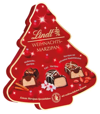 Zdjęcie produktu dla Lindt Christmas Marzipan Selection w ozdobnym opakowaniu 175g