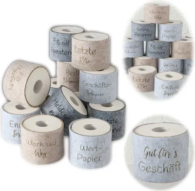 Produktbild von LS-LebenStil Toilettenpapier Banderole Gut fürs Geschäft Filz Klohut Husse Klopapier Klorolle Klorollenhut Häkelhut Aufbewahrung