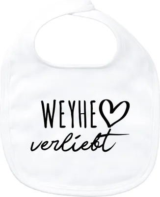 Produktbild von Huuraa Baby Lätzchen Weyhe verliebt White Klettverschluss  Baumwolle Latz Geschenkidee