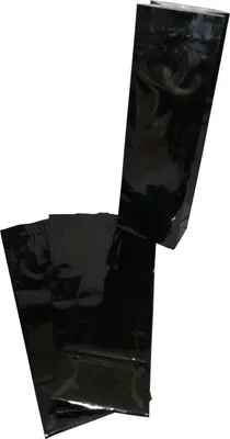 Produktbild von 20 Teetüten 50 g schwarz OPP/ Kraftpapier / PET-Blockbodenbeutel 55+30 x 175