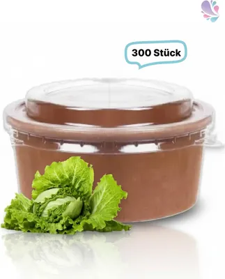 Zdjęcie produktu dla ZESTAW: Pudełka na sałatki, miski sałatkowe brązowe 1200 ml + pokrywka, 300 sztuk, na wynos, karton/PLA + PET z recyklingu