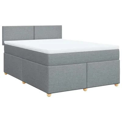 Produktbild von Boxspringbett mit Matratze Hellgrau 140x200 cm Stoff