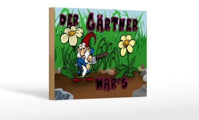 Produktbild von Holzschild Zwerg 18x12 cm der Gärtner war's