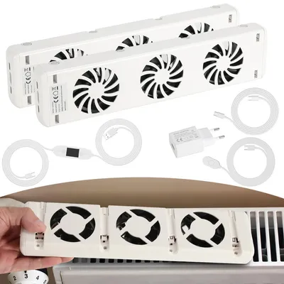 Produktbild von Clanmacy Heizkörperverstärker Erweiterungsset Heizkörper booster lüfter ventilator Heizkörper Duo-Set