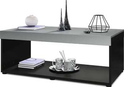 Produktbild von Vladon Couchtisch Pure,  Germany, Wohnzimmertisch in Kastenform, Schwarz matt/ Graphit Seidenmatt (104 x 40,5 x 58 cm)