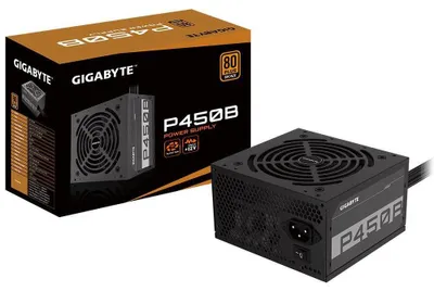 Zdjęcie produktu dla GIGABYTE P450B, 450 W, 100 - 240 V, 50 - 60 Hz, 8 - 4 A, Aktywne, 103 W