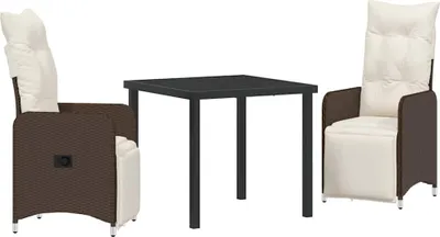 Obrázek produktu pro vidaXL Zahradní jídelní set 3 ks hnědý polyratan