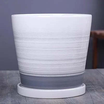 Produktbild von Famanu Keramische Blumentopf - Mit Drainagestopfen - 14 cm Durchmesser - Stil 1