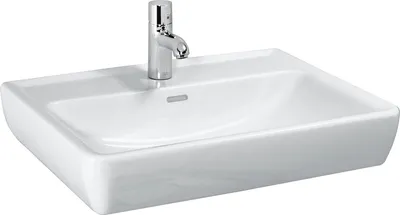 Produktbild von Waschtisch PRO A m Überlauf ohne Hahnloch 650x480mm weiß