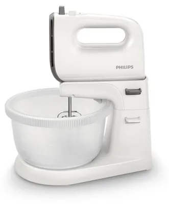 Produktbild von Philips Handmixer 5000 Series, 5 Geschwindigkeitsstufen, Turbofunktion, Knethaken, 3.0 L, 450 W, Grau (HR3745/00)