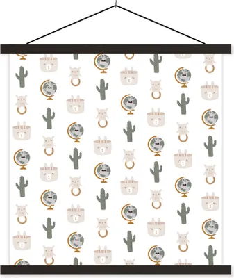Produktbild von MuchoWow® Textilposter Farben - Illustrationen - Muster 120x120 cm mit schwarzem Rahmen - Aufhängungsset