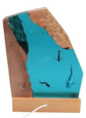 Obrázek produktu pro Oceánová lampa z pryskyřice - Noční světlo - Kreativní design - Dekorace do ložnice