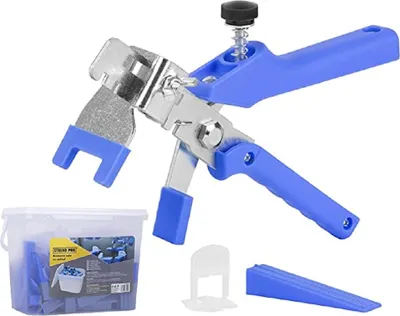 Produktbild von LVL Fliesen Nivelliersystem 2 mm inkl. Zange | Fliesen Zubehör | 100 Laschen | 100 Fliesen Keile | Für das einfache Verlegen von Fliesen | Fliesenleger Werkzeug | Fliesen, Fliesenkeile, Fliesenlegung