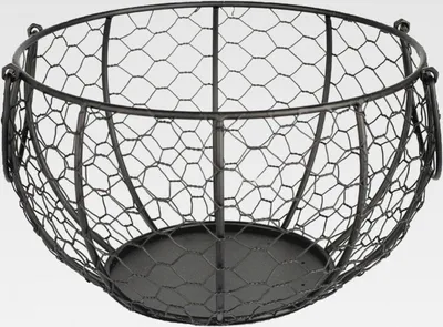 Produktbild von Runder Metalldraht Eierkorb Drahtkorb Eieraufbewahrungskorb Eieraufbewahrungsbehälter Eierkorb Draht Eier Aufbewahrung Obstkorb Schwarz Metall Eierkorb für Eier/Brot//Gemüse